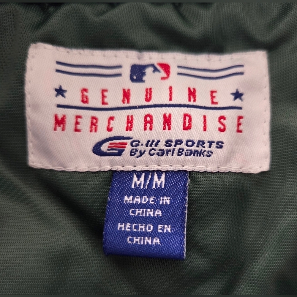 VINTAGE GENUINE MERCHANDISE OAKLAND ATHLETICS SATIN BOMBER JACKET. - Picture 6 of 9